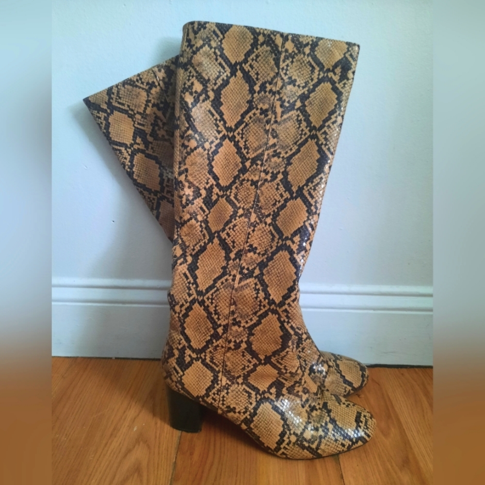 Knee high python boots by OFFICE, sz 12